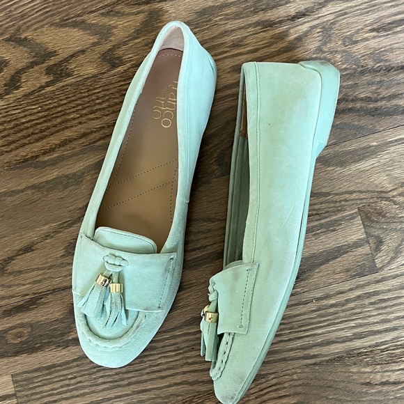 Franco Sarto Mint Green Suede Tassel Loafers - Picture 4 of 5